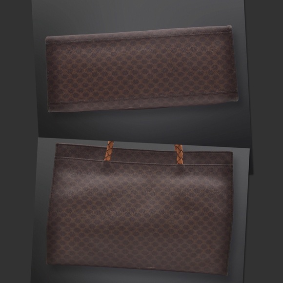 CELINE Macadam Blason Shoulder Tote Bag PVC Leather Brown - Picture 9 of 12